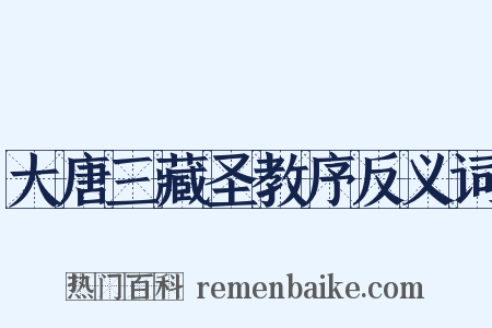 大唐三藏圣教序反义词是什么意思的图片